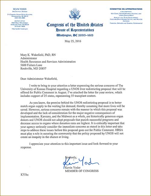Congressman Yoder’s 2016 Letter to HRSA